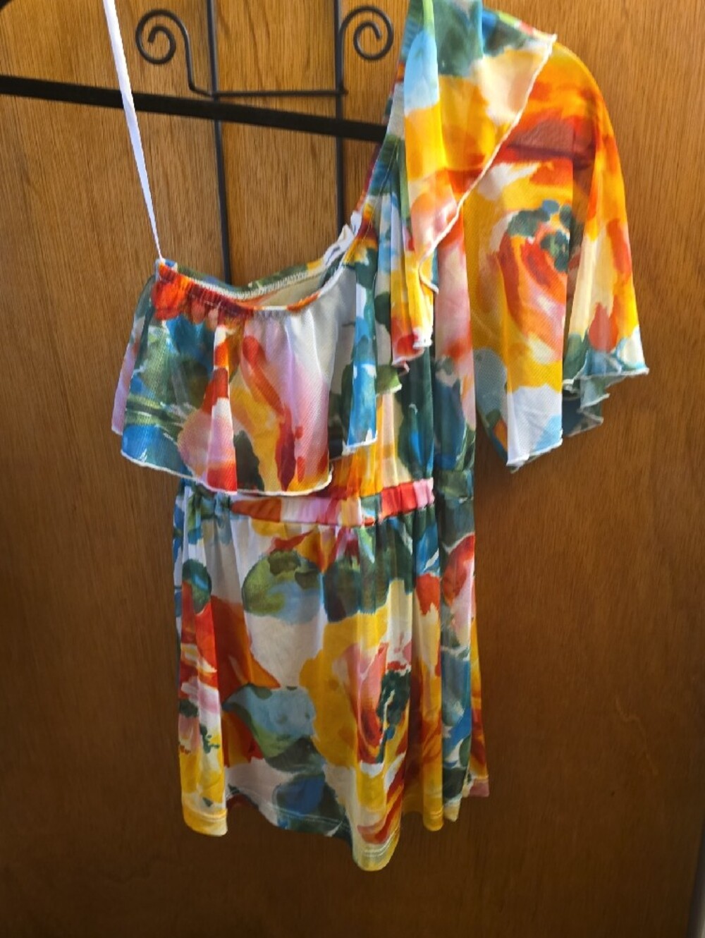 silence + noise Anthropologie  Floral One-Shoulder Blouse - Picture 3 of 6